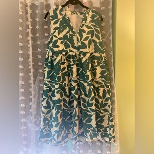 SHEIN Cream and green dress